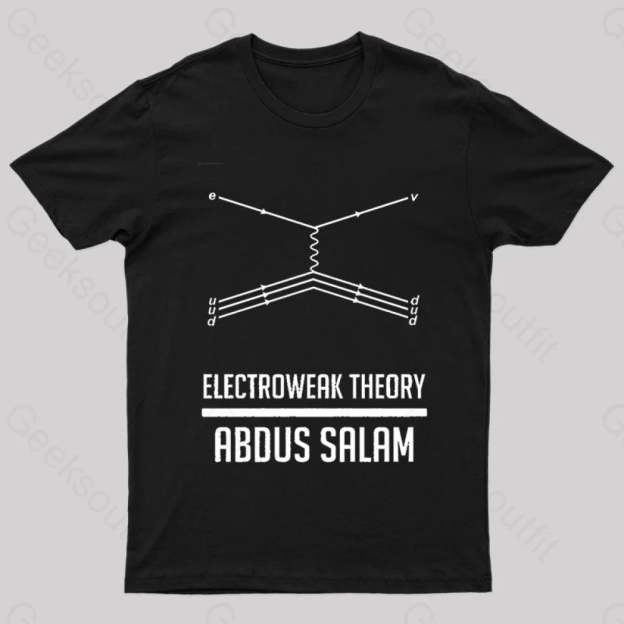 Electroweak Theory Abdus Salam Nerd T-Shirt Black / S