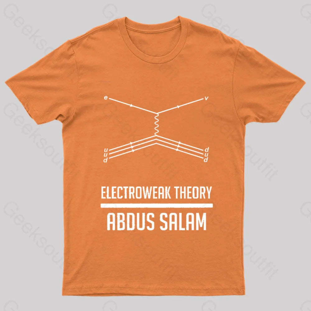 Electroweak Theory Abdus Salam Nerd T-Shirt Orange / S