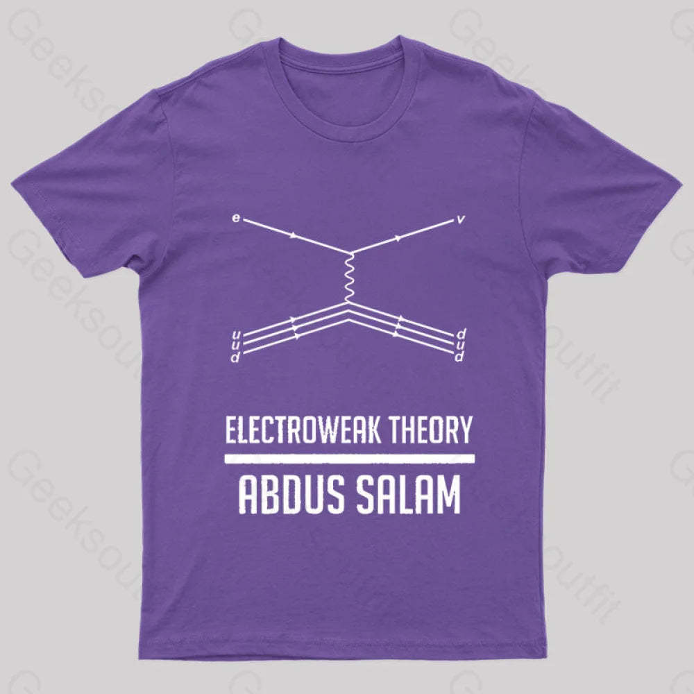 Electroweak Theory Abdus Salam Nerd T-Shirt Purple / S