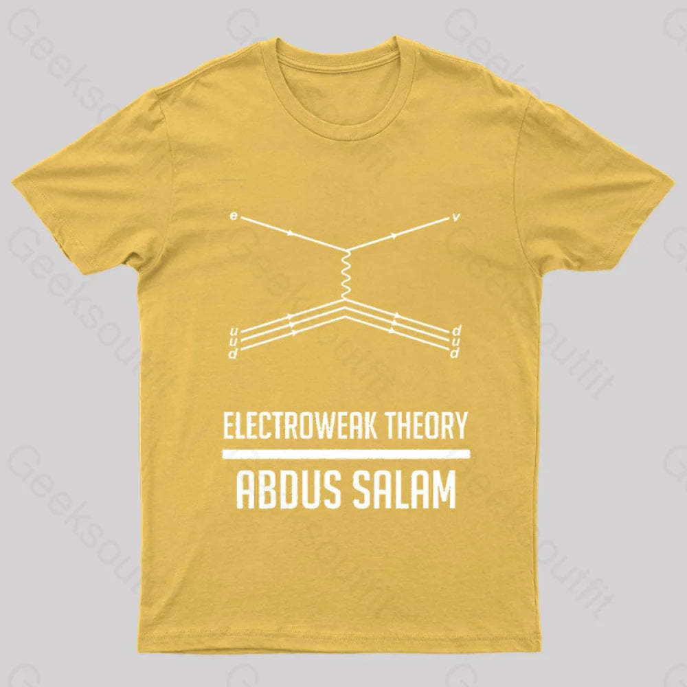 Electroweak Theory Abdus Salam Nerd T-Shirt Yellow / S