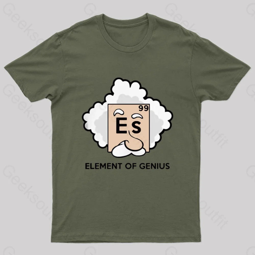 Element Of Genius Nerd T-Shirt Army Green / S