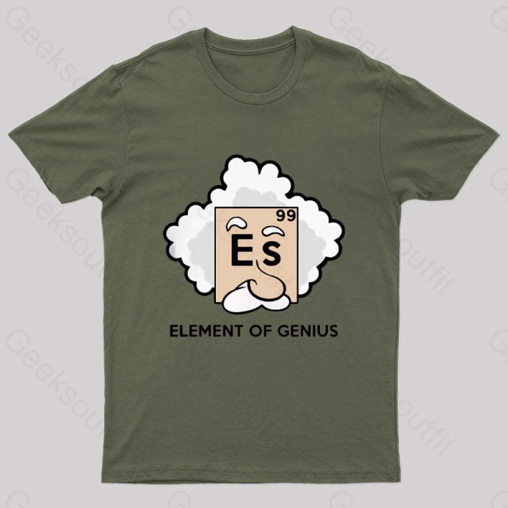 Element Of Genius Nerd T-Shirt Army Green / S