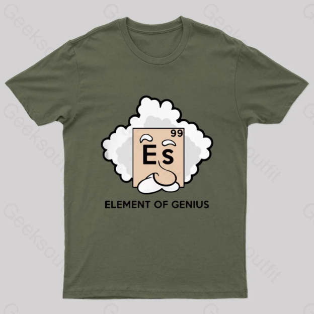 Element Of Genius Nerd T-Shirt Army Green / S