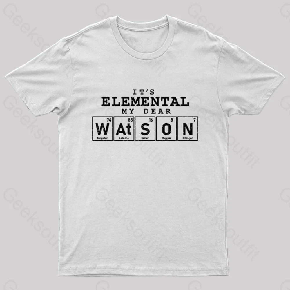 Elemental My Dear Watson Geek T-Shirt White / S