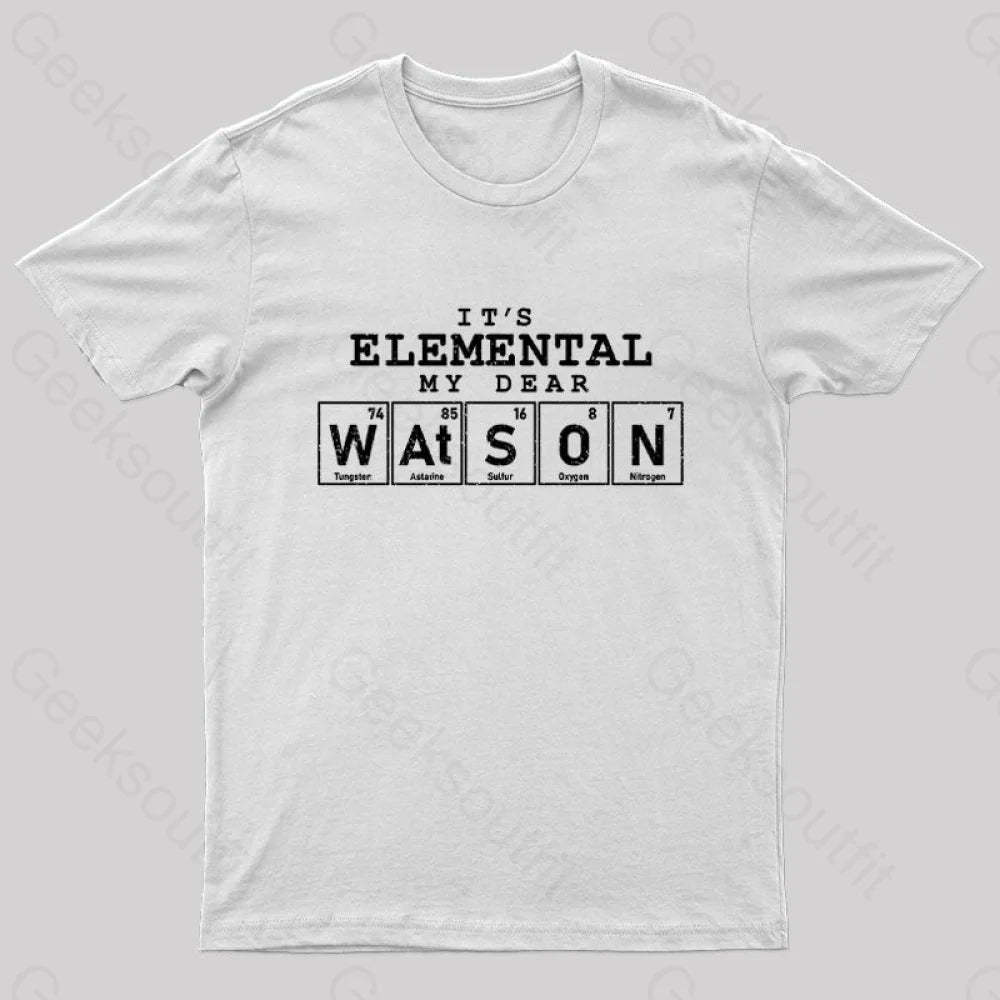 Elemental My Dear Watson Geek T-Shirt White / S
