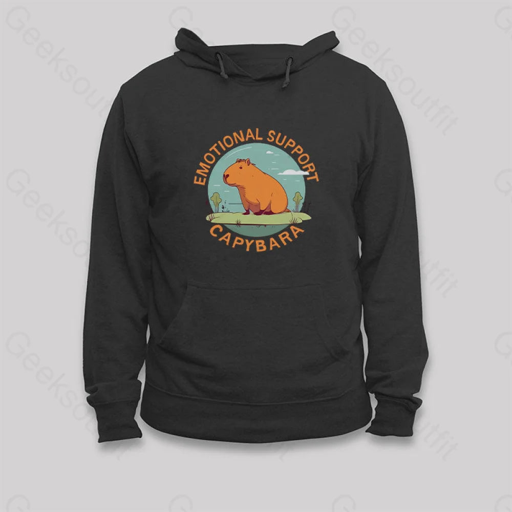 Emotional Support Capybara Hoodie Black / S