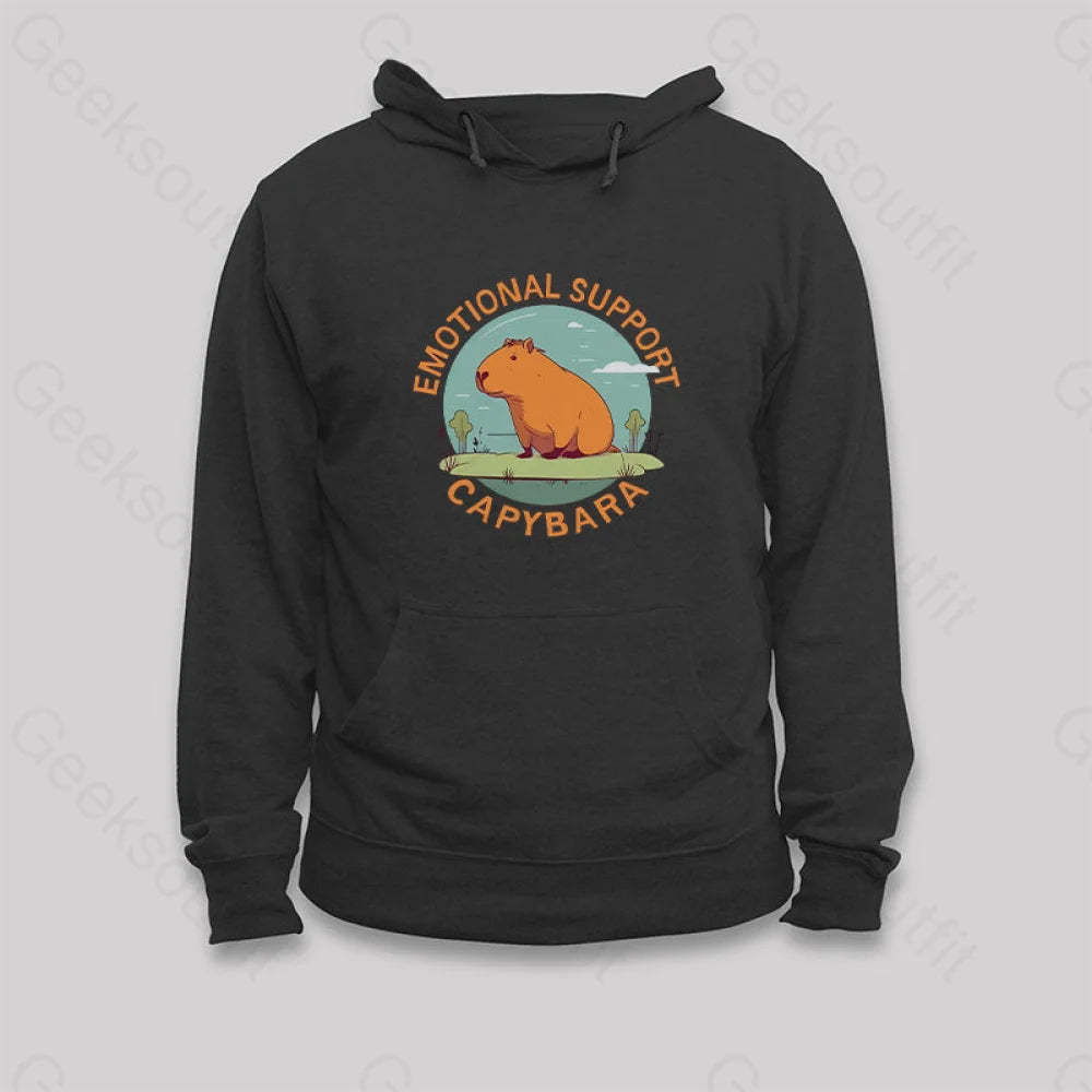 Emotional Support Capybara Hoodie Black / S