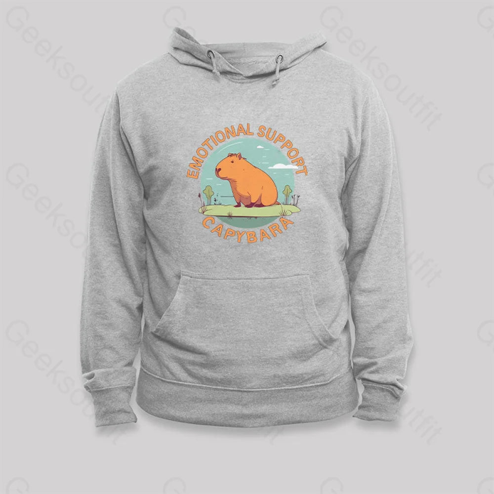 Emotional Support Capybara Hoodie Grey / S