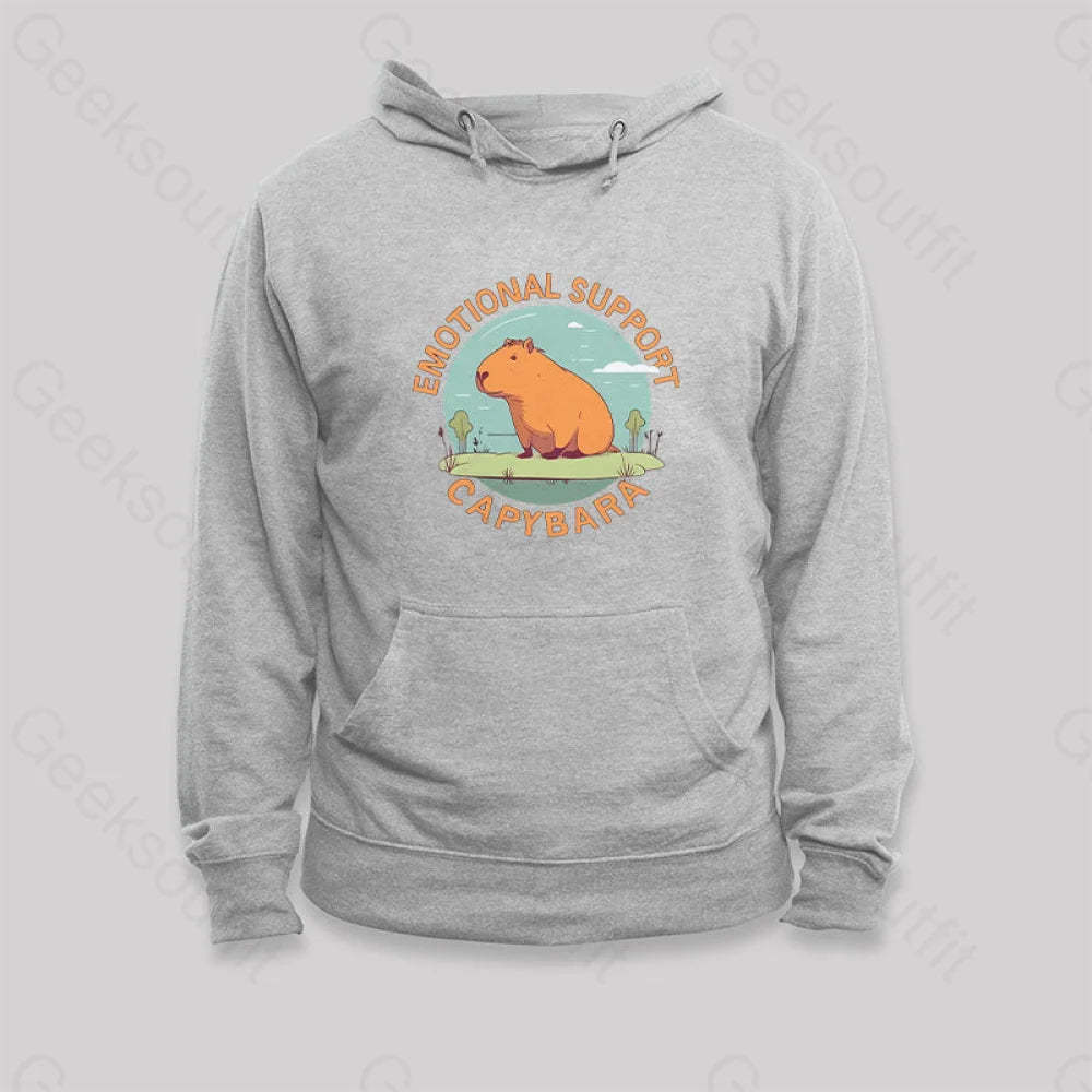 Emotional Support Capybara Hoodie Grey / S