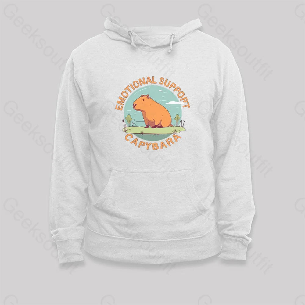Emotional Support Capybara Hoodie White / S