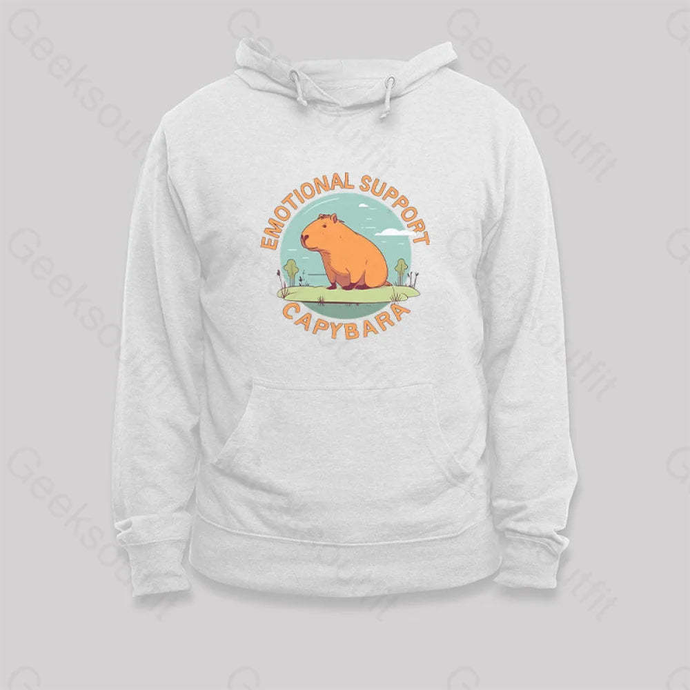 Emotional Support Capybara Hoodie White / S