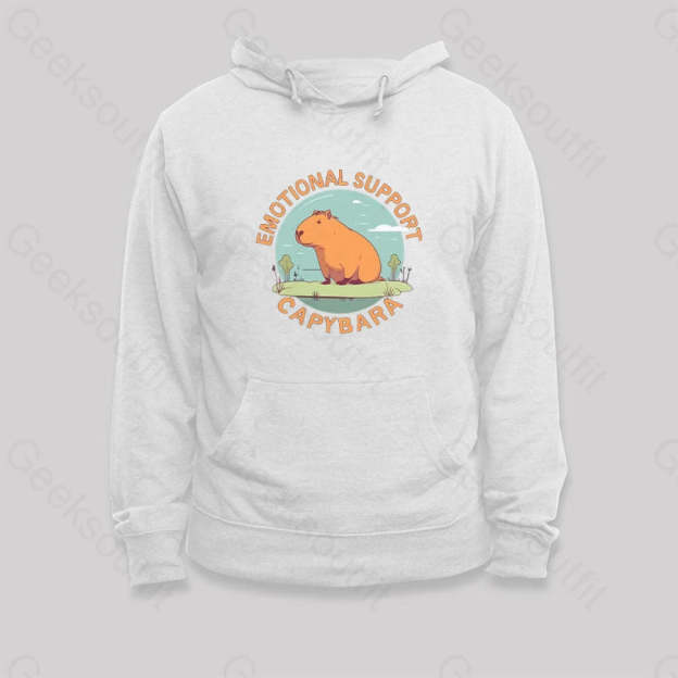 Emotional Support Capybara Hoodie White / S