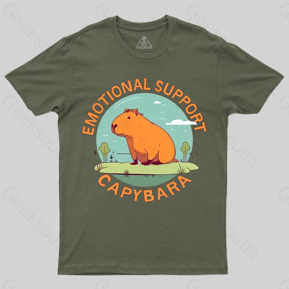 Emotional Support Capybara T-shirt - Geeksoutfit