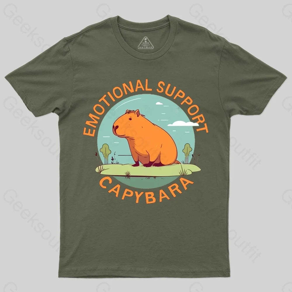Emotional Support Capybara T-shirt - Geeksoutfit