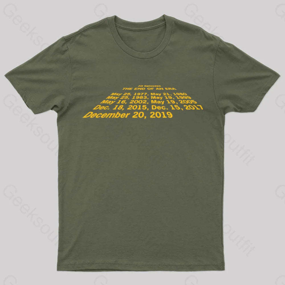 End Of An Era Geek T-Shirt Army Green / S
