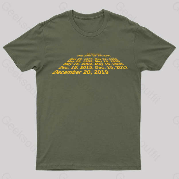 End Of An Era Geek T-Shirt Army Green / S