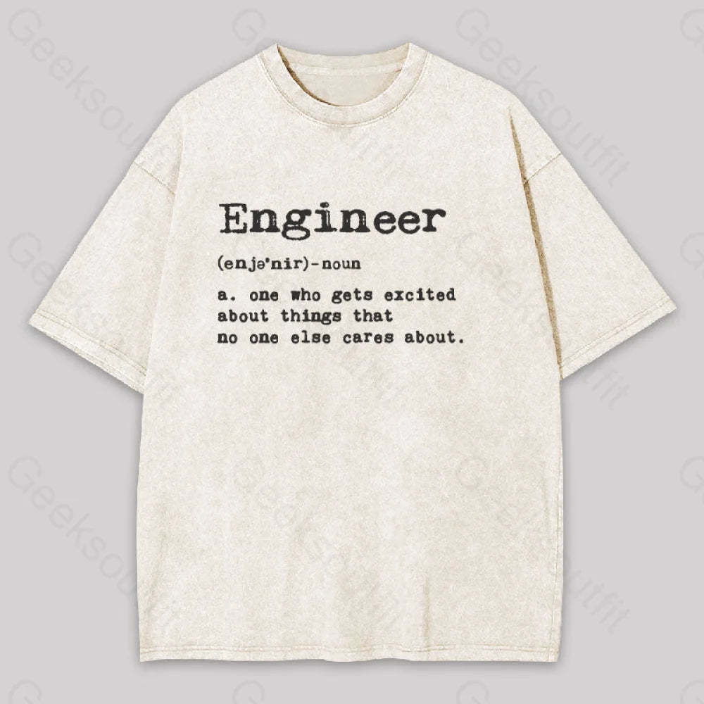 Engineer Definition Geek Washed T-Shirt Apricot / S