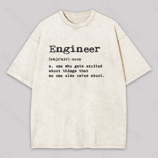 Engineer Definition Geek Washed T-Shirt Apricot / S