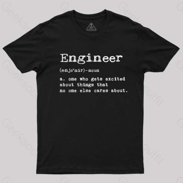 Engineer Definition Nerd T-Shirt Black / S
