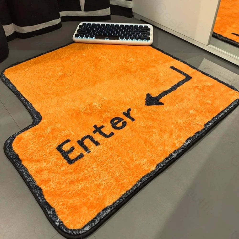 Enter Key Funny Imitation Wool Rug 80X80Cm