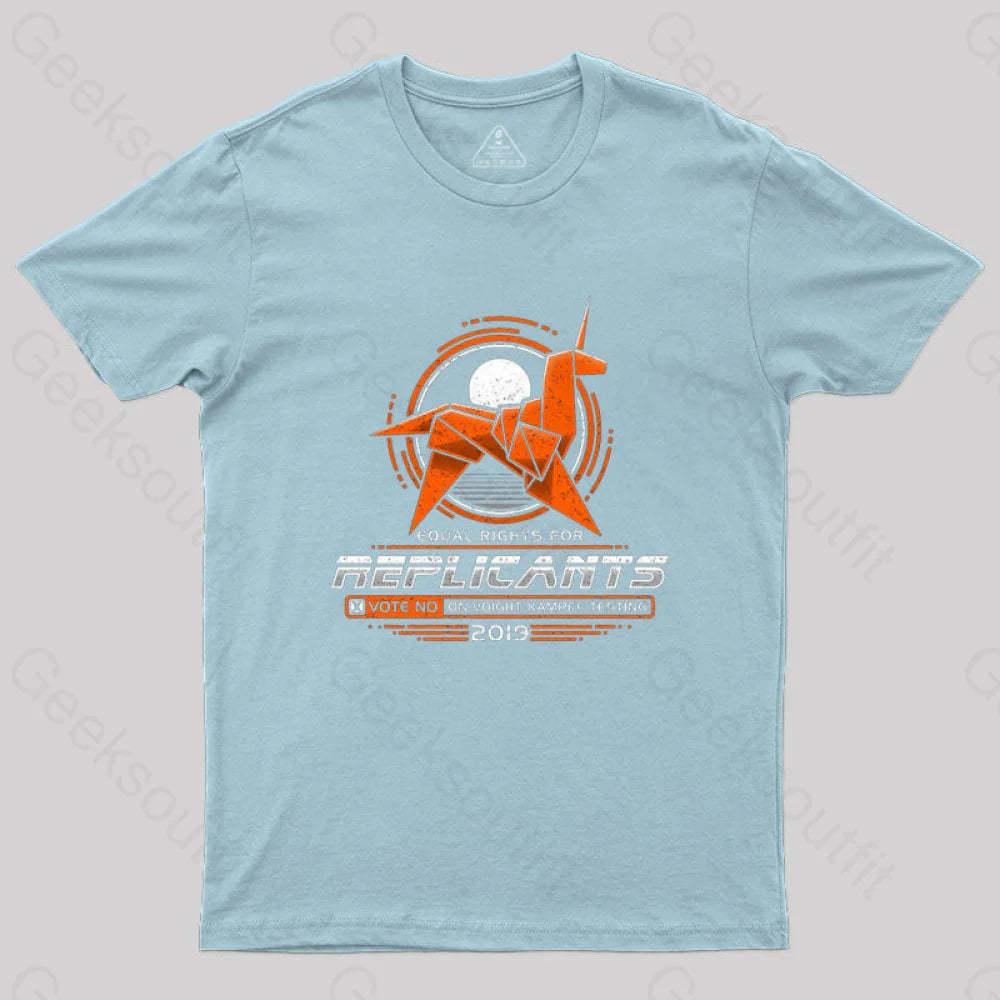 Equal Rights For Replicants T-Shirt Light Blue / S