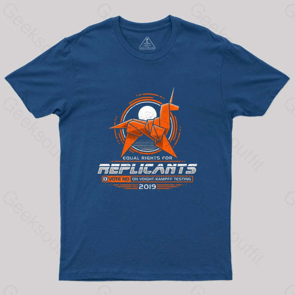 Equal Rights For Replicants T-Shirt Navy / S