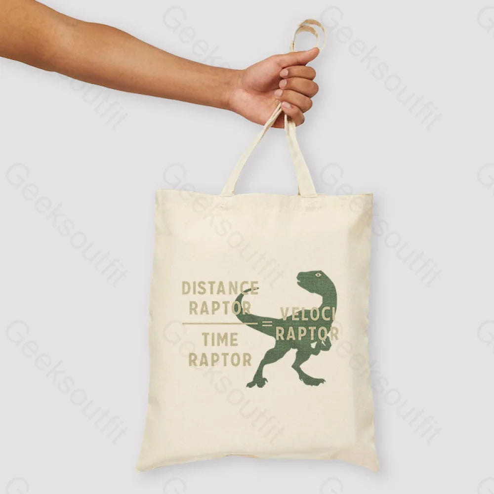 Equations Of Motion Science Velociraptor Unisex Tote Bag Beige