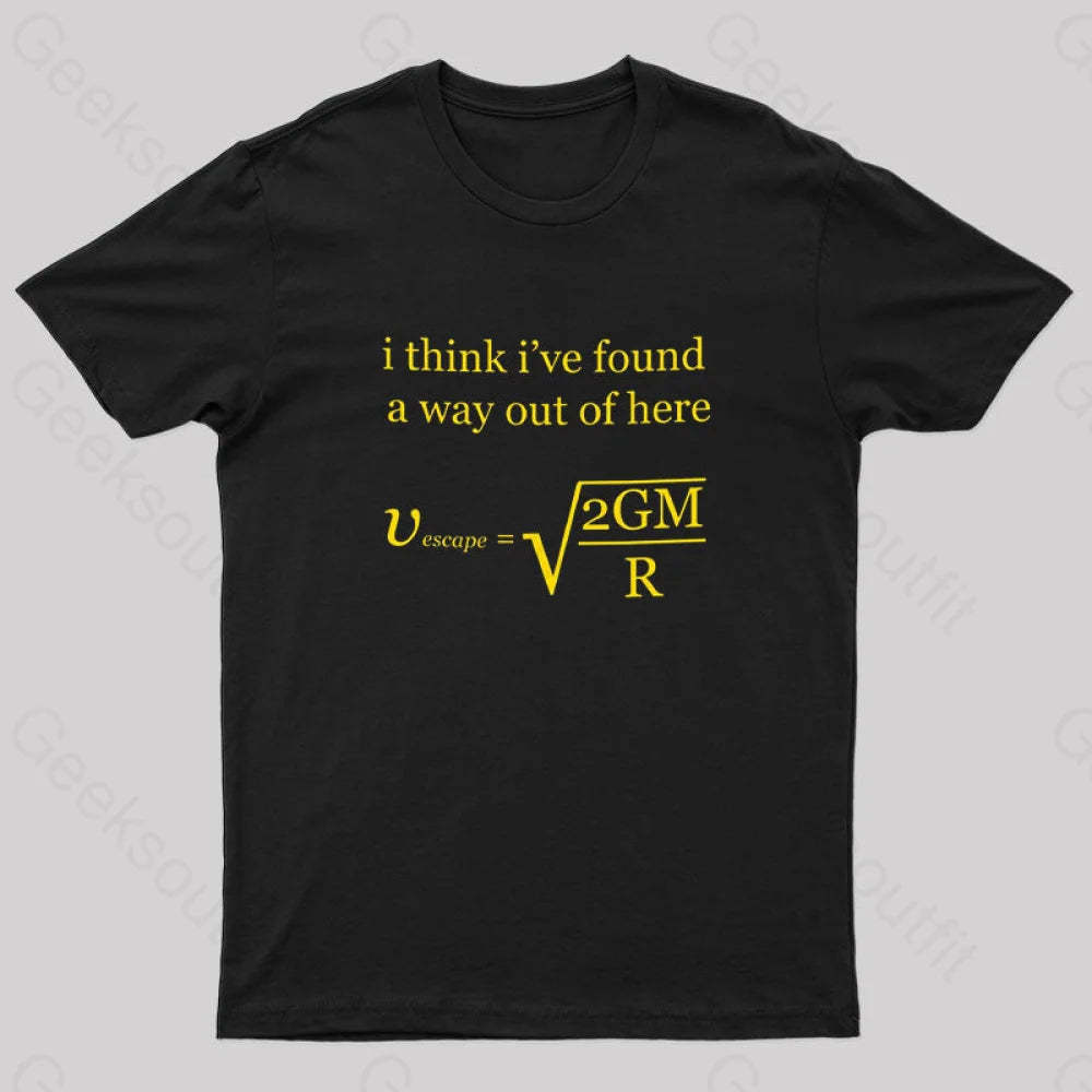 Escape Velocity Physics Geek T-Shirt Black / S