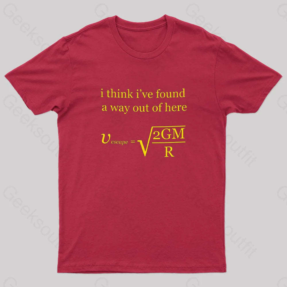 Escape Velocity Physics Geek T-Shirt Red / S