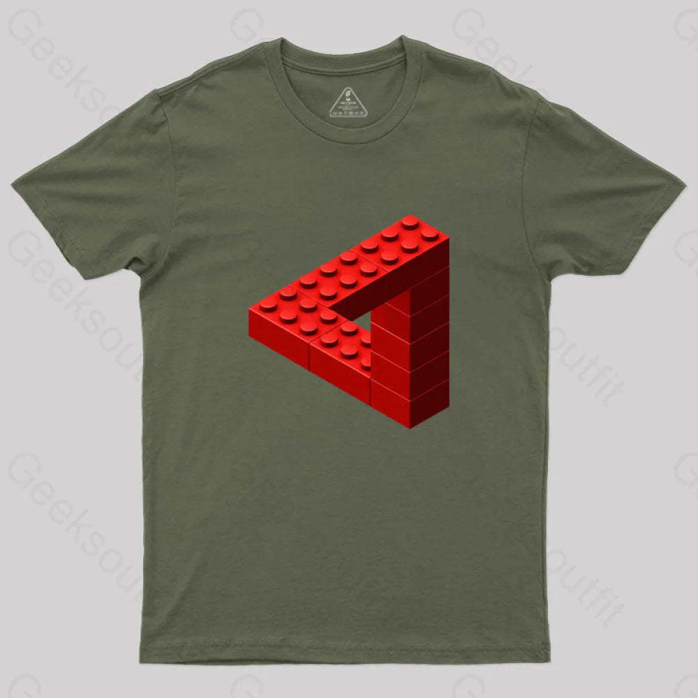 Escher Toy Bricks T-Shirt Army Green / S