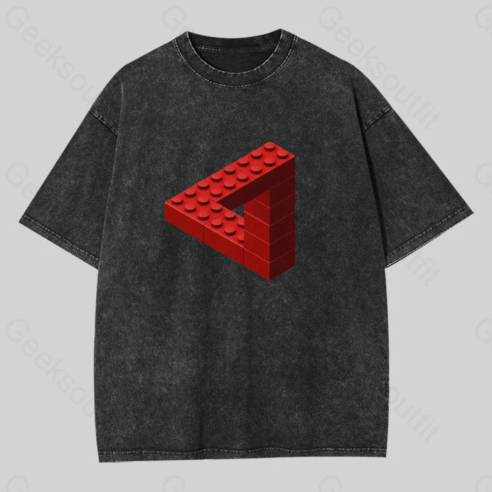 Escher Toy Bricks Washed T-Shirt Black / S