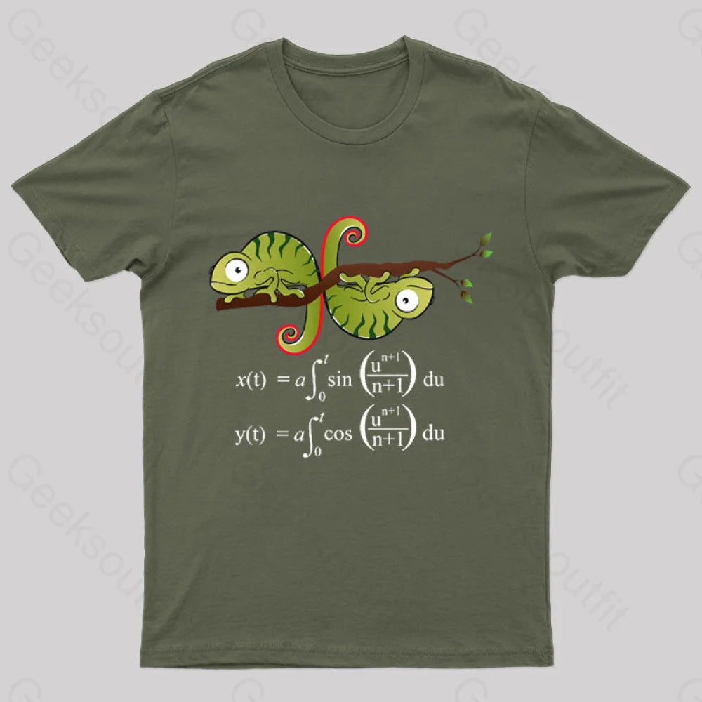 Euler Spiral Nerd T-Shirt Army Green / S