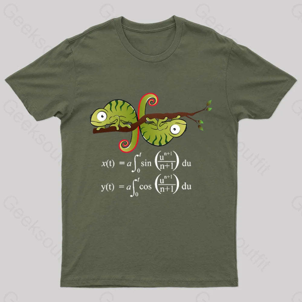 Euler Spiral Nerd T-Shirt Army Green / S