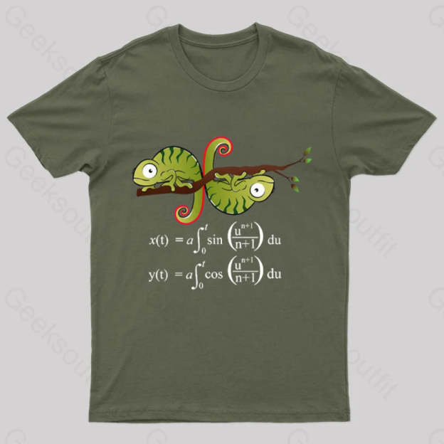 Euler Spiral Nerd T-Shirt Army Green / S