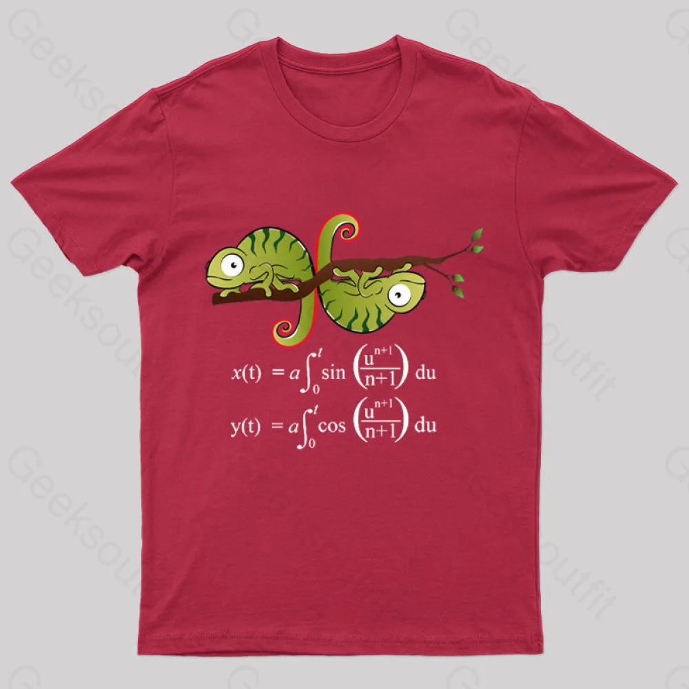 Euler Spiral Nerd T-Shirt Red / S