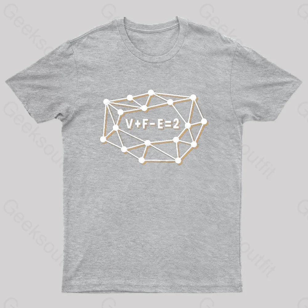 Euler’s Formula For Planar Graphs Geek T-Shirt Grey / S