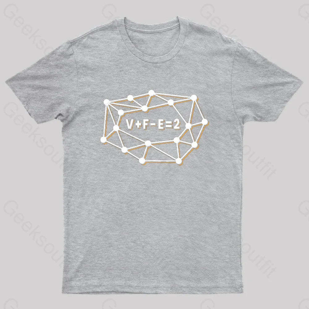 Euler’s Formula For Planar Graphs Geek T-Shirt Grey / S