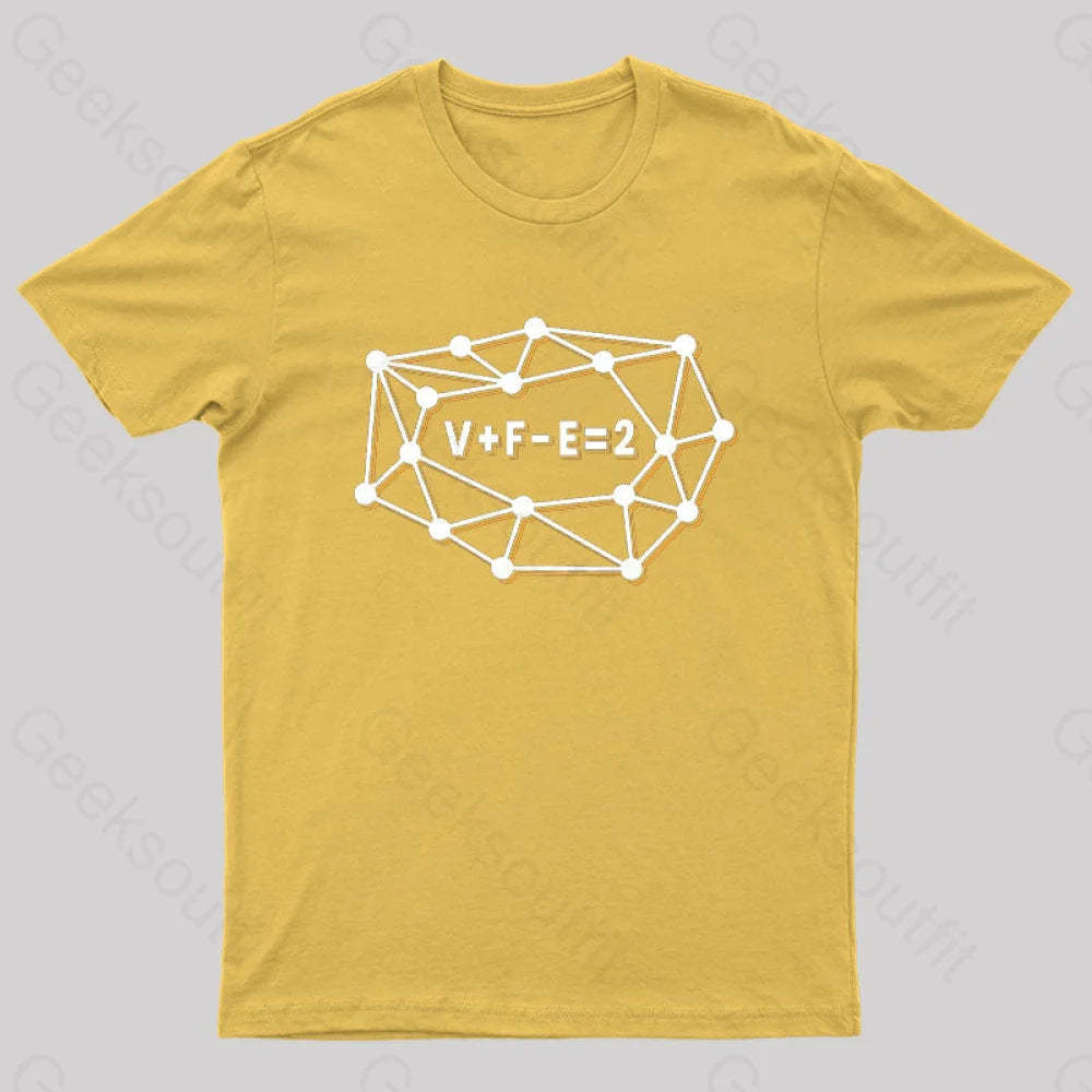 Euler’s Formula For Planar Graphs Geek T-Shirt Yellow / S