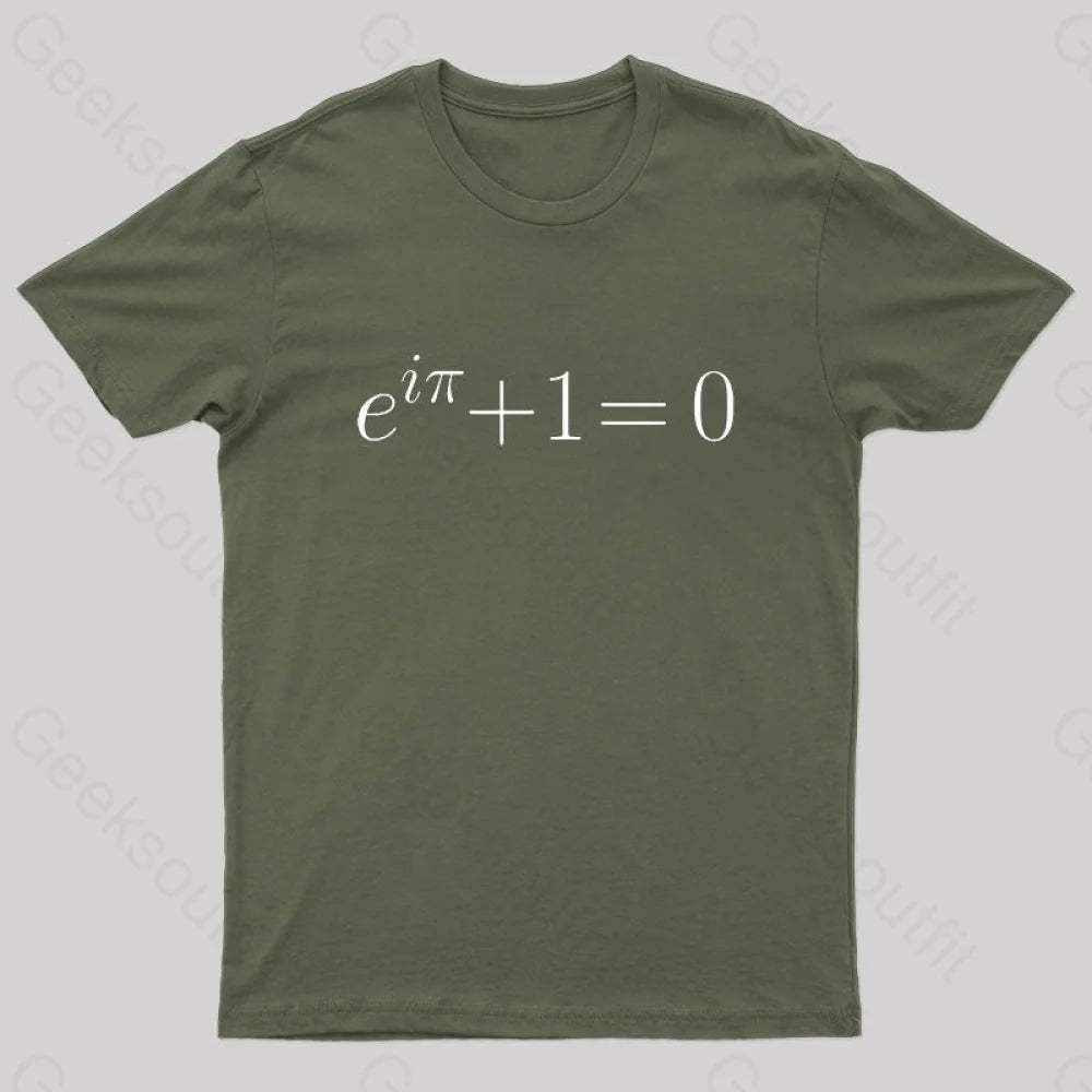 Euler’s Identity Nerd T-Shirt Army Green / S
