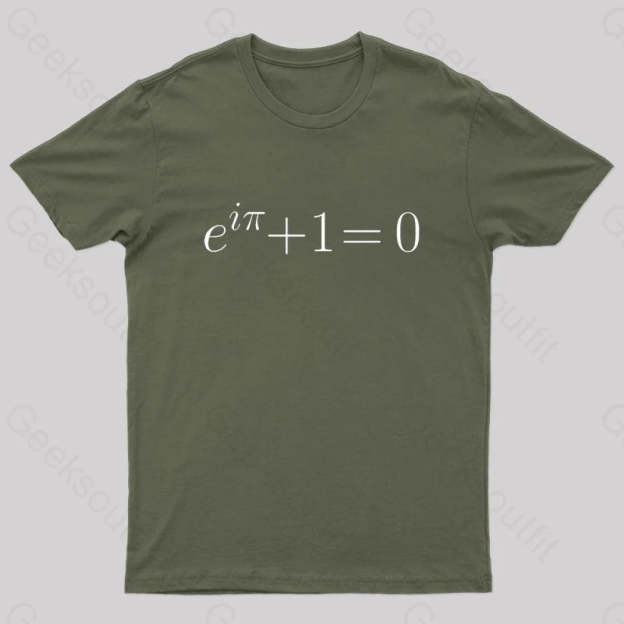 Euler’s Identity Nerd T-Shirt Army Green / S