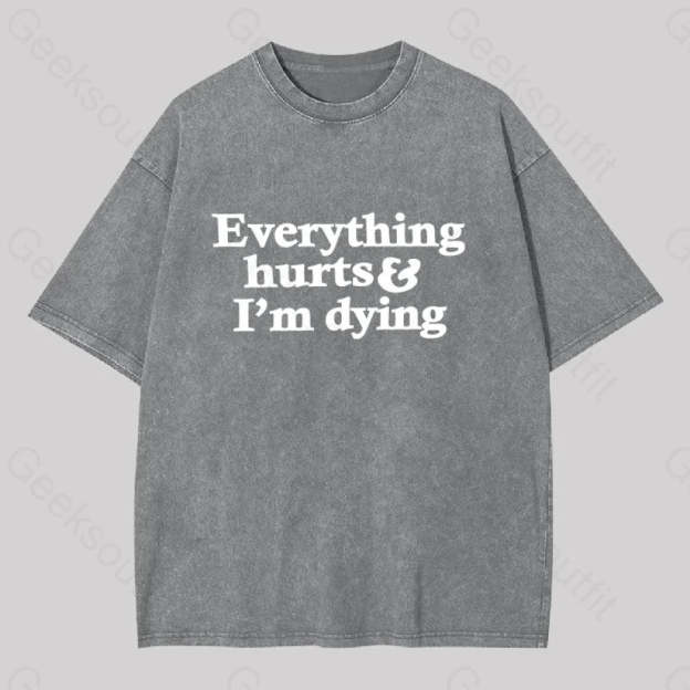 Everything Hurts And I?��m Dying Washed T-Shirt Grey / S