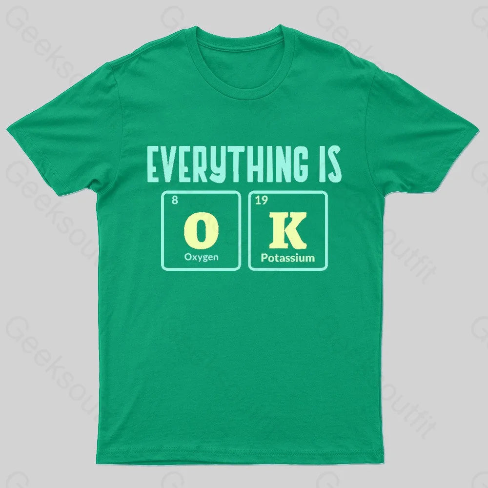 Everything Is Ok Nerd T-Shirt Green / S