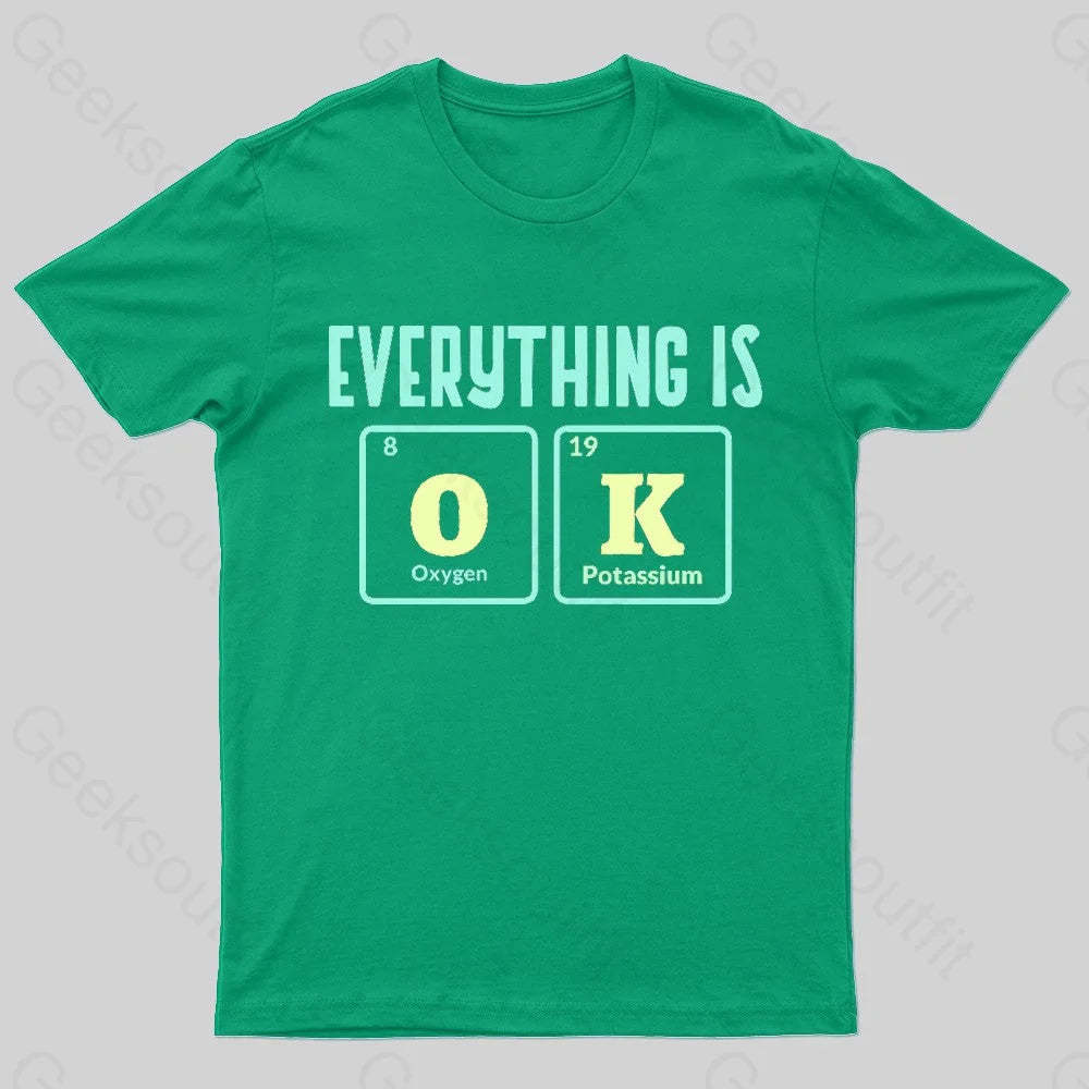 Everything Is Ok Nerd T-Shirt Green / S