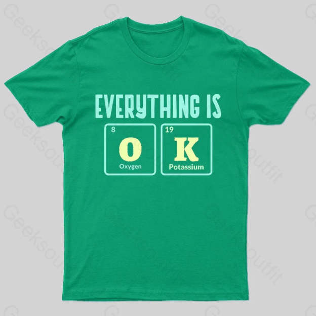 Everything Is Ok Nerd T-Shirt Green / S