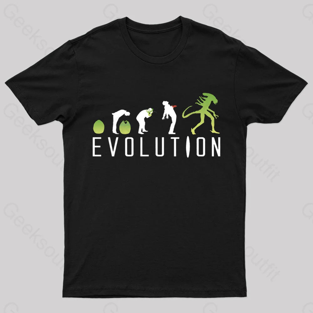 Evolution Of An Alien Nerd T-Shirt Black / S