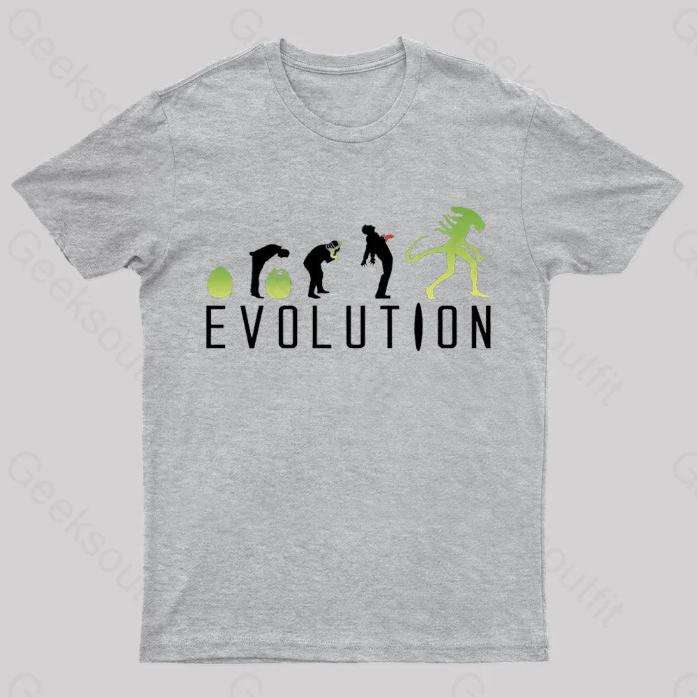 Evolution Of An Alien Nerd T-Shirt Grey / S