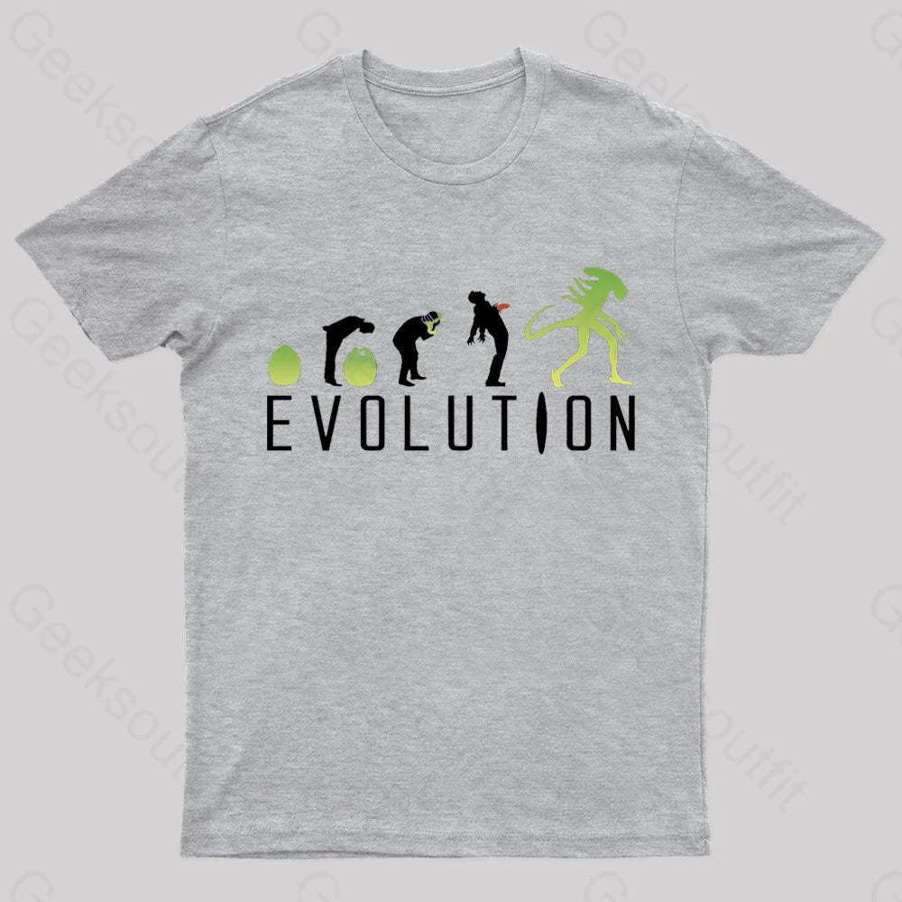 Evolution Of An Alien Nerd T-Shirt Grey / S