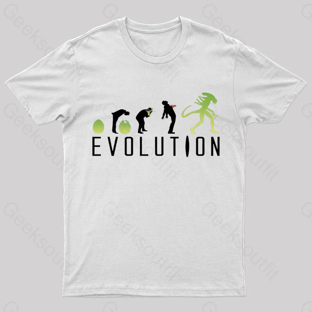 Evolution Of An Alien Nerd T-Shirt White / S