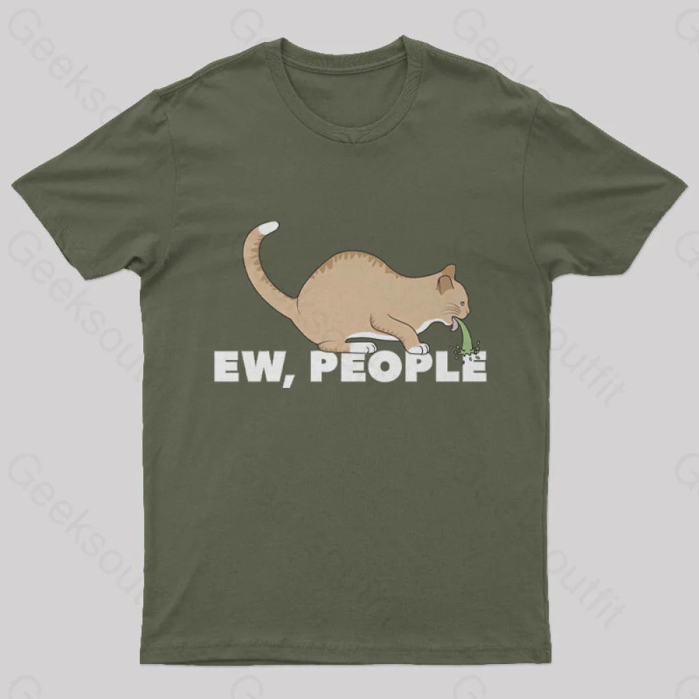 Ew People Nerd T-Shirt Army Green / S