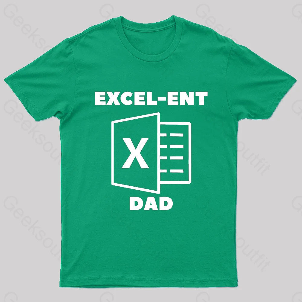 Excel-Ent Fathers Day Nerd T-Shirt Green / S